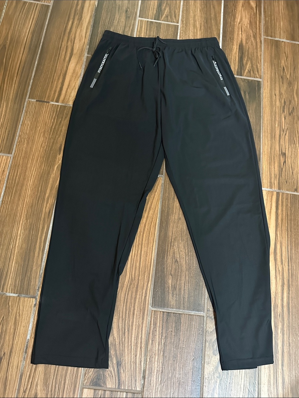 Women's Black Performance Jogger Pants with Drawstring Waist